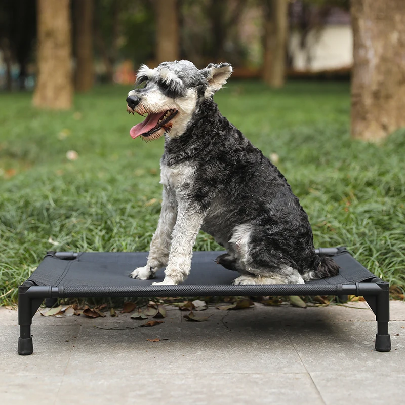 Portable luxury chew proof elevated aluminum dog bed frame elevated cooling pet dog cot bed