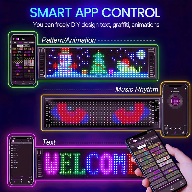 Truck windshield control flexible led eye animation display smart scrolling message eye Soft LED Sign Board for trucks light 2