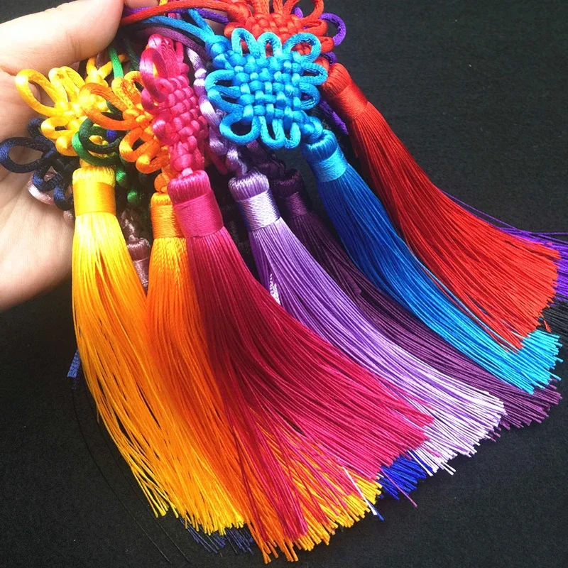 Handmade Chinese Knots Fortune Tassels Satin Silk Floss Tassel For New Year's Gifts Spring Festival DIY Craft Decor 2/5/10/20PCS
