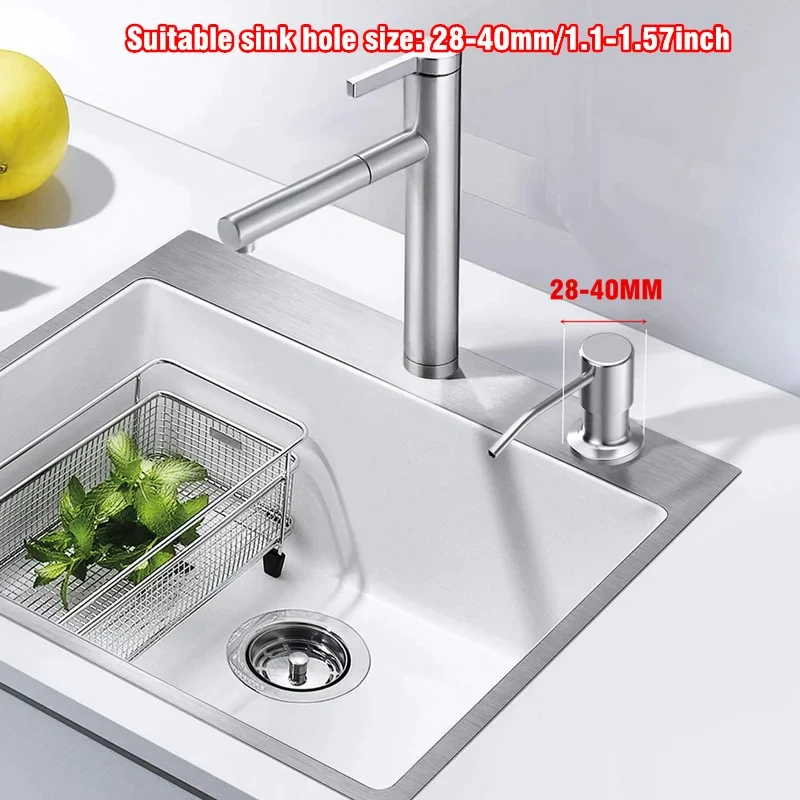 350ml Stainless Steel Sink Soap Dispenser Liquid Soap Bottle Manually Pressing Lotion Dispenser Kitchen Accessories Funnel soap dispenser soap pump