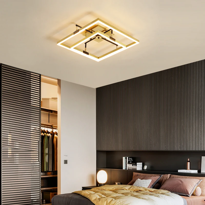

Biewalk Generation Of LED Golden Ceiling Light Round/Square Nordic Style Home Bedroom Dining Room Bedroom Interior Lighting