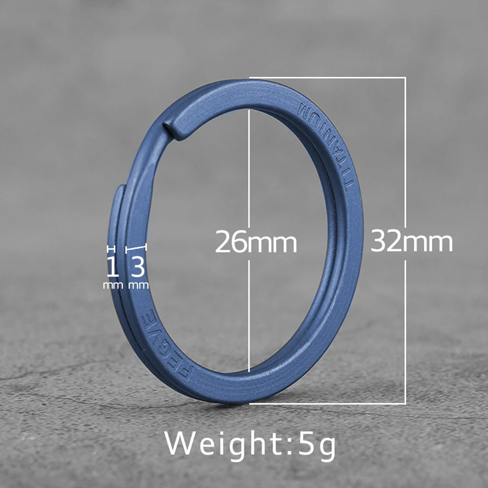 Sleek and Durable Toasted Blue Titanium Key Ring – Lightweight EDC Accessory and Unique Gift