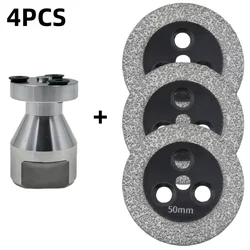 Mini Diamond Saw Blade Set with Removable Shank for Cutting Marble, Tile, Ceramic, and Stone (3pcs 50mm and flange)