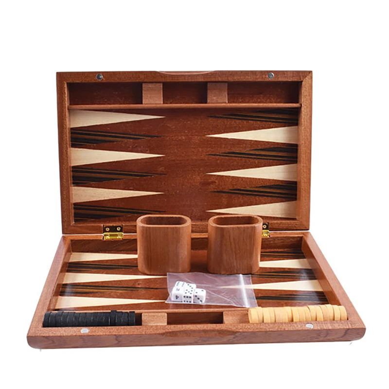 Wooden Backgammon Chess Set Large Handmade Board Games Portable Family Travel Table Games Children Aldult Gift
