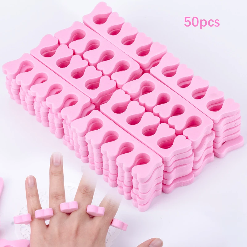 Biutee 50pcs Nail Art Toe Separator Foots Sponge Fingers Separators Soft Gel UV Polish Nail Salon Supplies Pedicure ManicureTool nail art tools toe separators finger toe separator