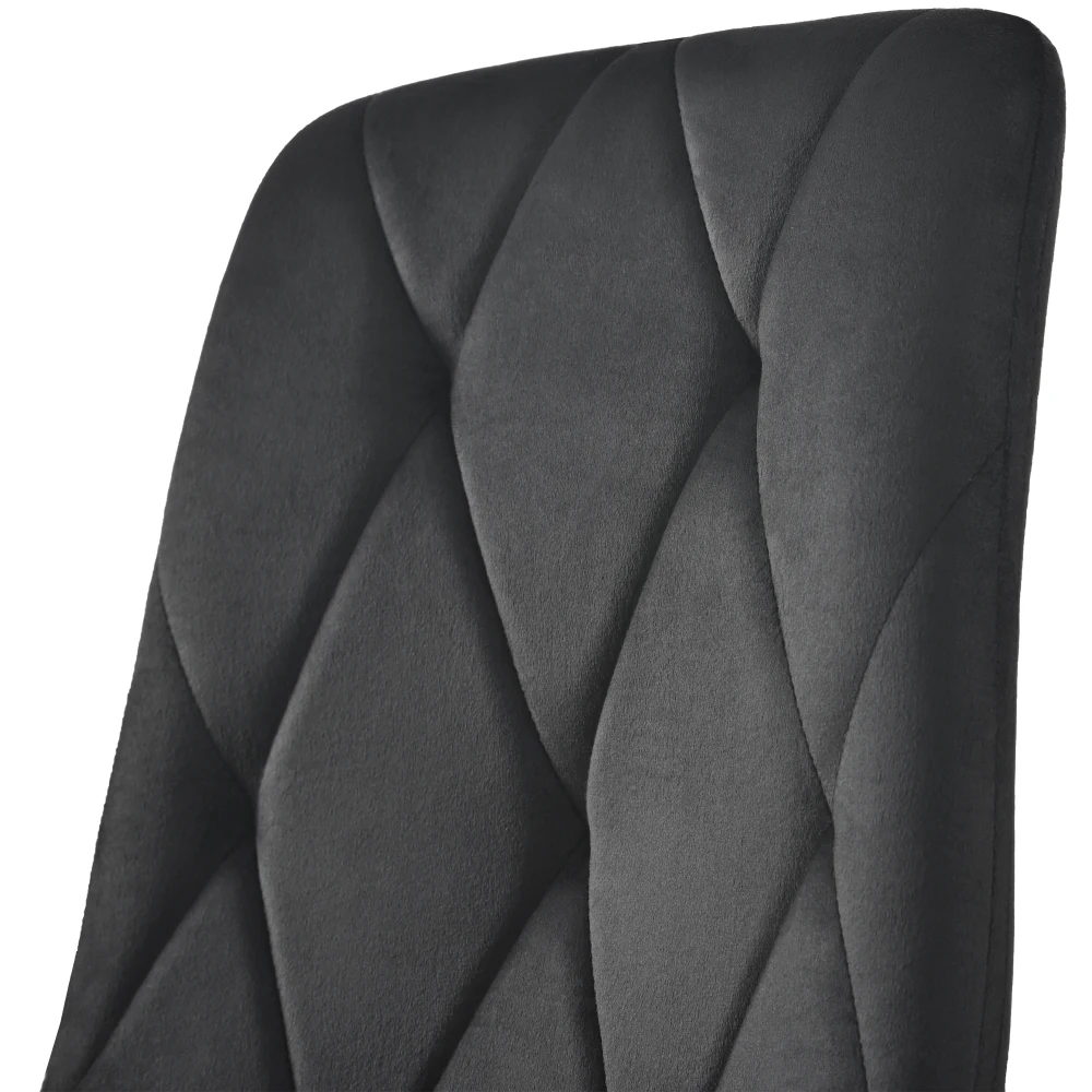 Esszimmerstuhl (4 Stück), Schwarz, 4er-Set gepolsterter Stuhl-Designstuhl, Esszimmerstuhl aus Twill-Samt, Küchenstuhl mit Rückenlehne, Samt – Detail 10