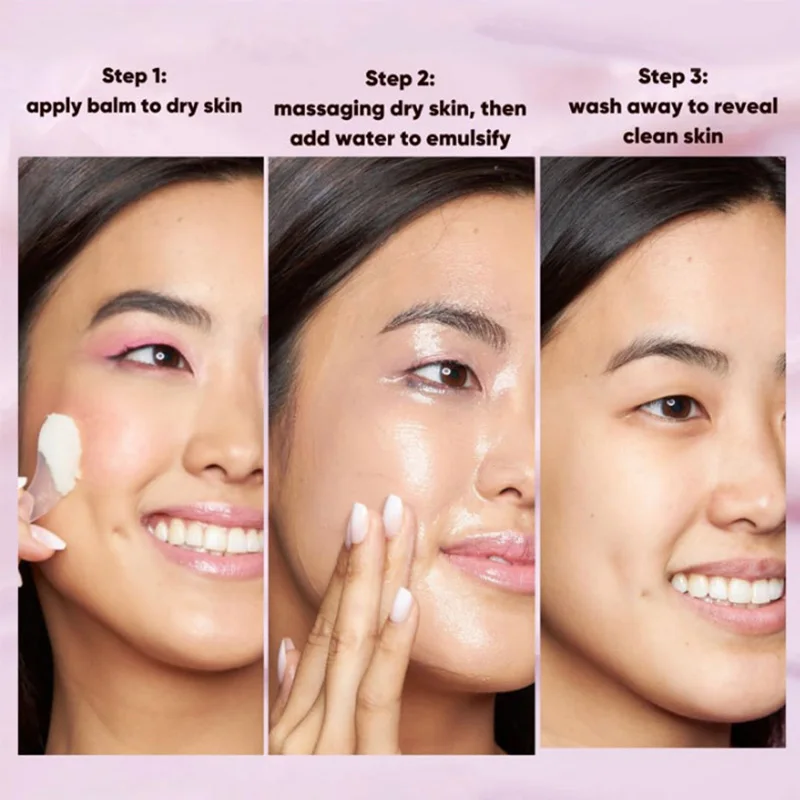 Deep Cleansing Pore Cleaning Face Cream Moisturizing Mild Non Irritating Fruit Flavor Makeup Remover Eye Lip Face 3 In 1 Makeup 3