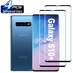 Premium 9H Tempered Glass Screen Protector - HD Curved, Anti - Scratch (2/4 Pack) - 2 Pieces (For Galaxy S10)