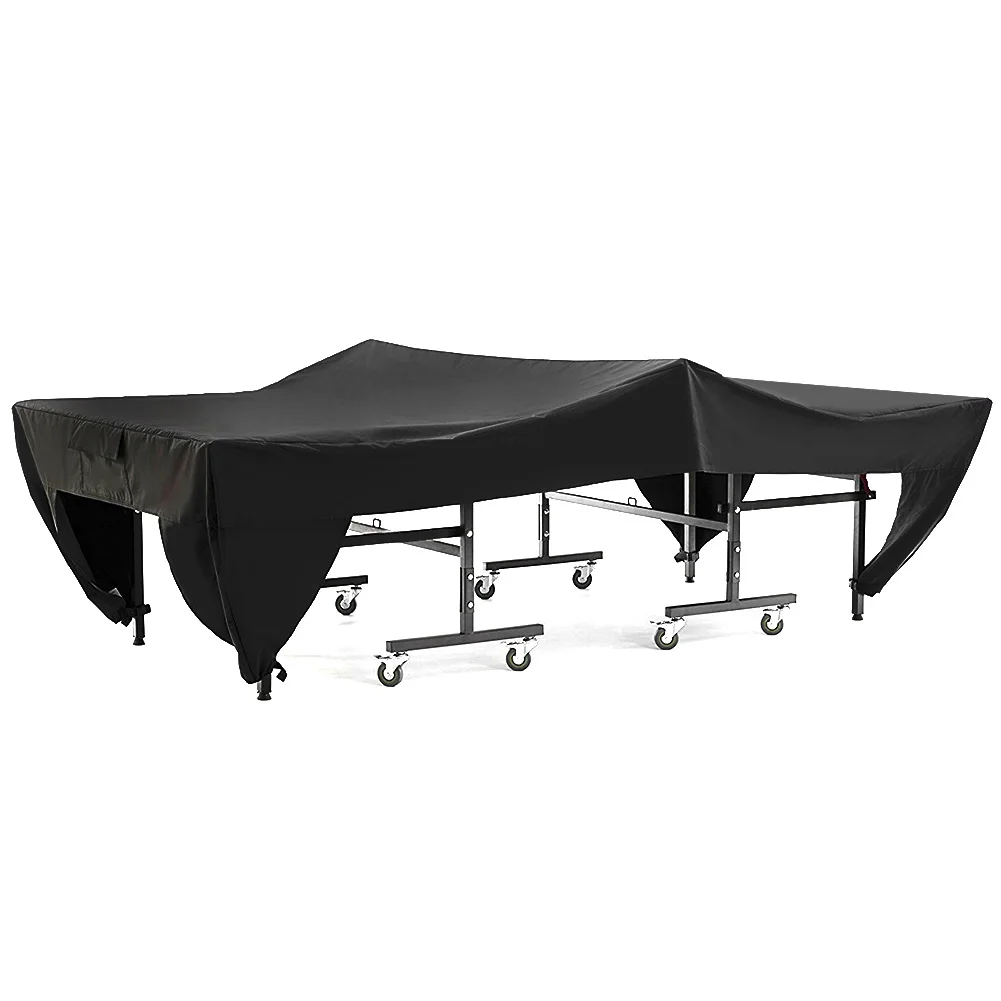 Outdoor Courtyard Patio Waterproof Dust-proof Table Tennis Table Cover Black 280x153x73cm Outdoor Tennis Table Cover Table Cover 2