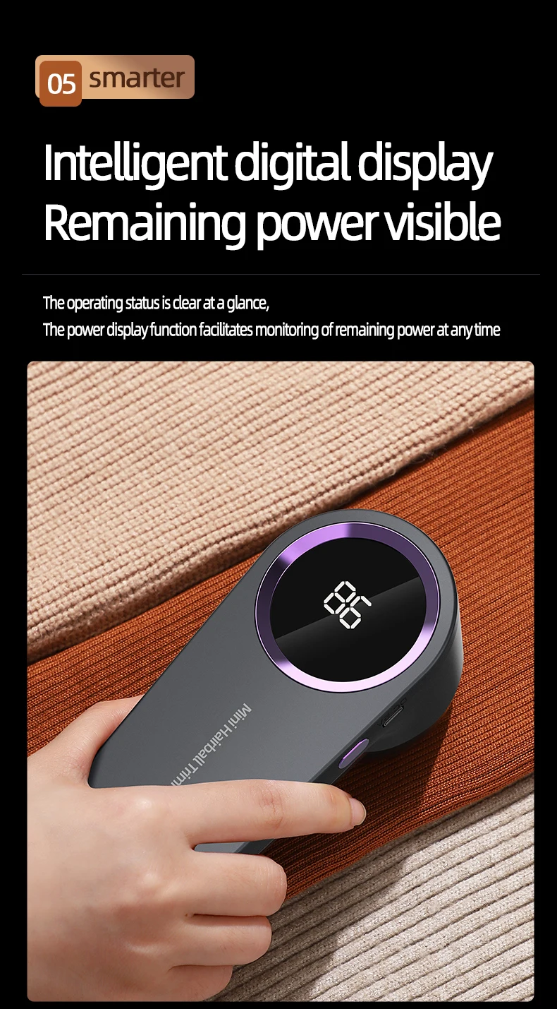 Xiaomi-Youpin Removedor de Lint para Vestuário, LED,