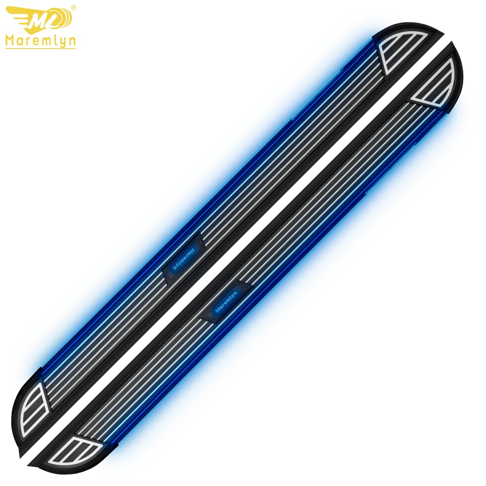 

Maremlyn SUV Side Pedal Step Boards Auto Exterior Accessories Solar LED Light Aluminum Side Step For Car Universal Running Board
