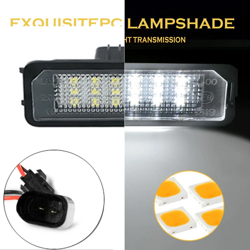 2Pcs No Error LED License Plate Lights Car Number Lamps For Porsche Cayenne Carr