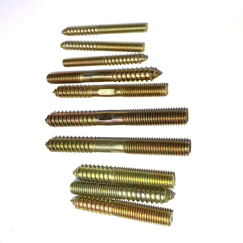 M8x100mm Hanger Bolts, 8 Pack Double Head Thread Dowel Screws For Wood Furniture