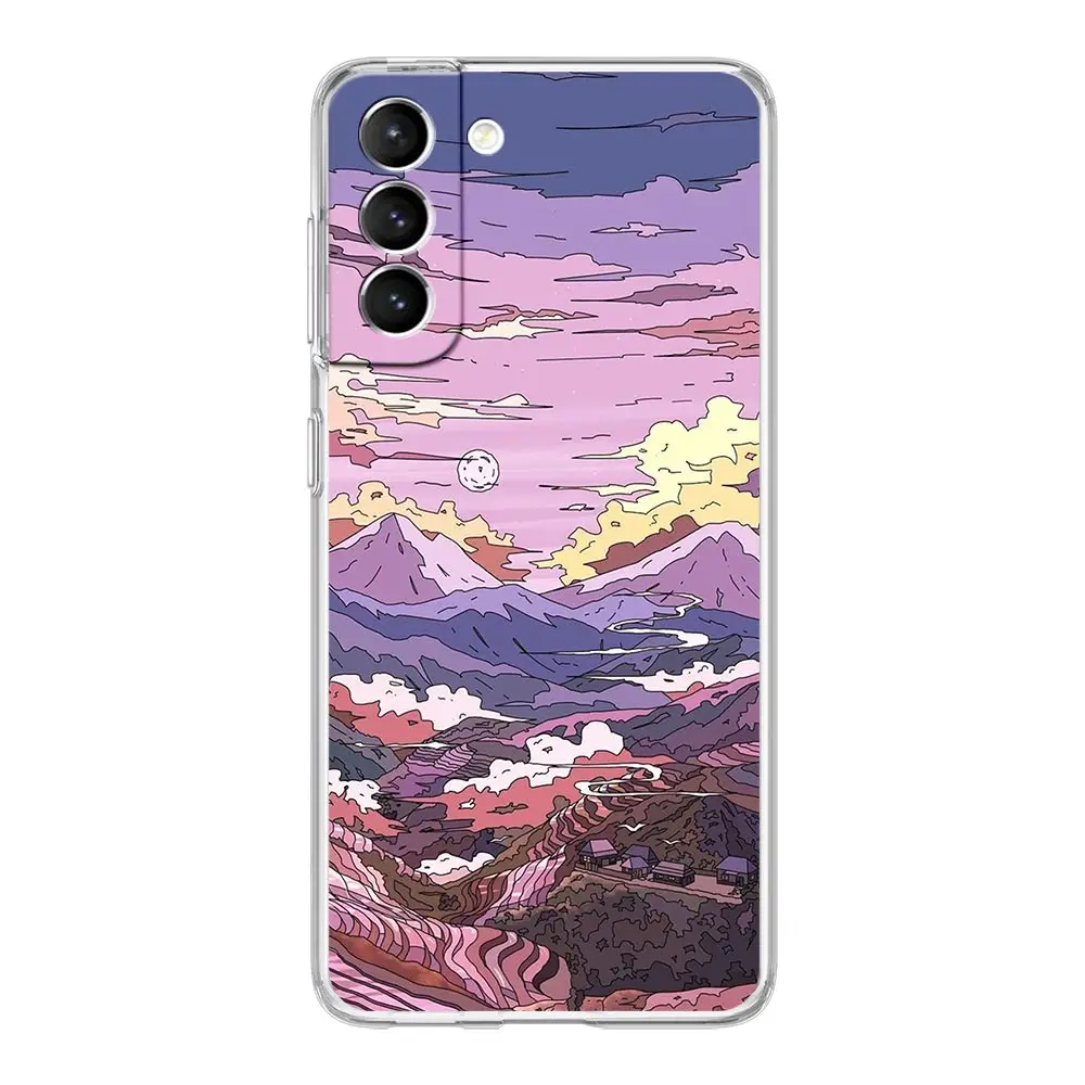 Japan Sunset Scenery Clear Soft Phone Case