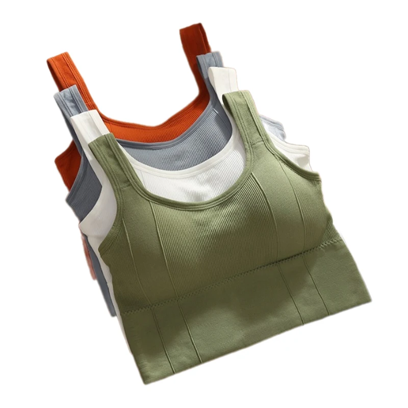 Women's Yoga Sports Bra Fitness Seamless Brassiere Deep U-Shaped Back-Shaping Tube Top Without Steel Ring All-Match Bra