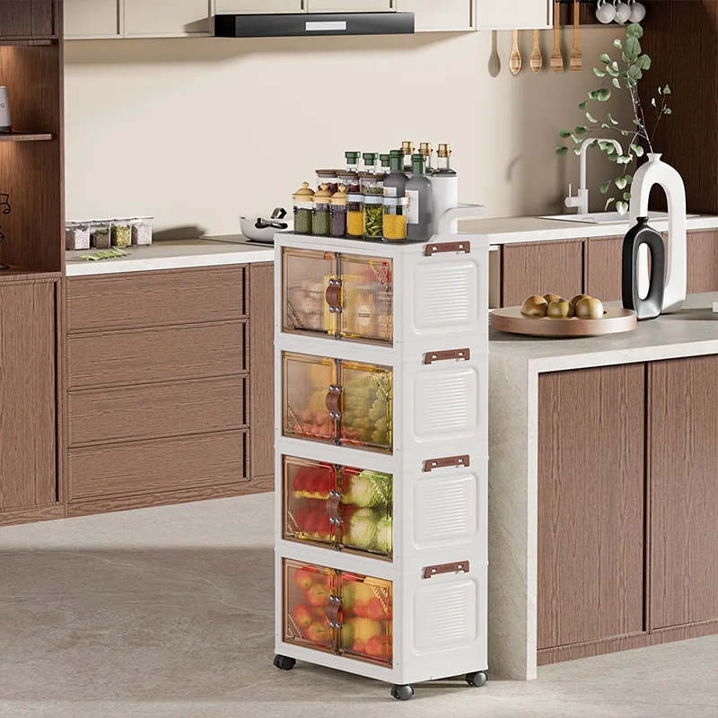 거실 다층 스낵 보관 랙 이동식 캐비닛 가정용 무설치 장난감 옷 정리 선반