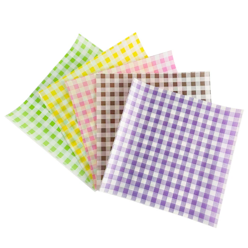 50 Sheets Greaseproof Wax Paper – Multi-Color Oil-Proof Food Wrapping Sheets for Sandwi... - SKU GWP02020 - UGI Packaging