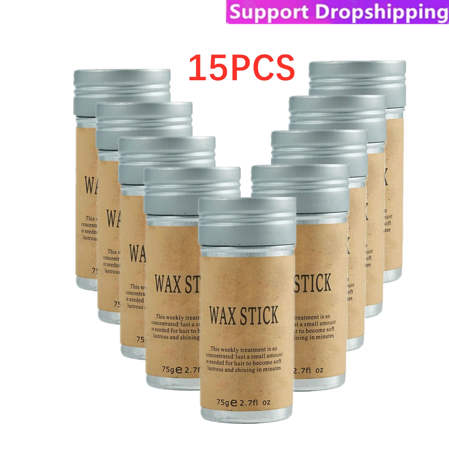 15PCS 75g Strong Hold Hair Wax Stick For Hair Styling Wig Knots Healer Gel Stick Thin Baby Hair Perfect Line