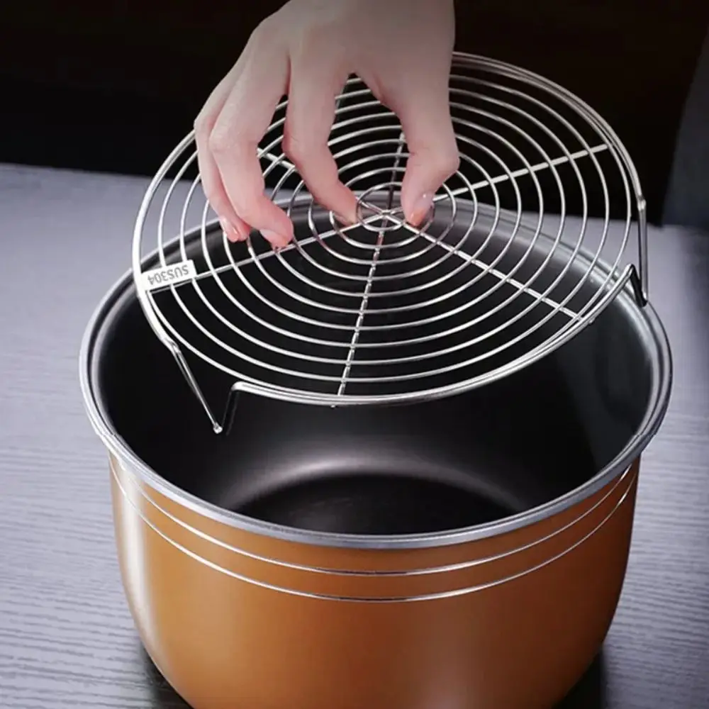 Description Picture 4 of item304 Stainless Steel Steamer Rack Multifunction Pot Steaming Tray Dumplings Eggs Grill Stand Kitchen Tableware Cooking Utensils