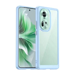 Vibrant Transparent TPU Protective Case with Shockproof Clear Frame for OPPO Reno 13 5G (Blue)