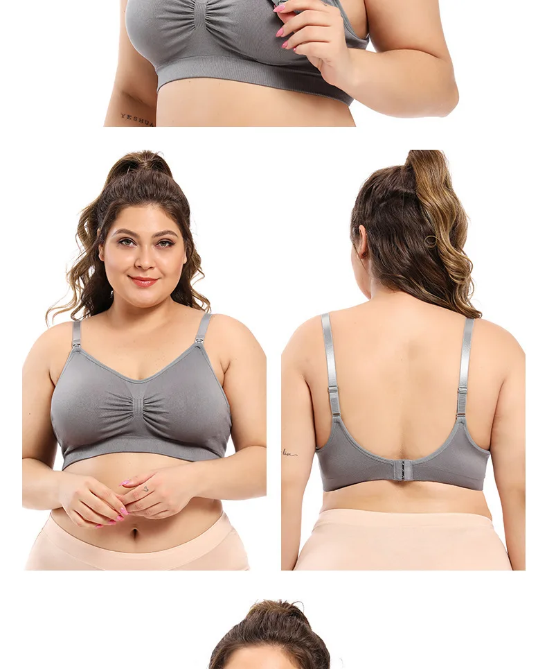 New Oversized Nursing Bra European Size Adjustable Ultra-thin Gathering Front Buckle Breastfeeding Bra Underwear Women T04007 maternity sets