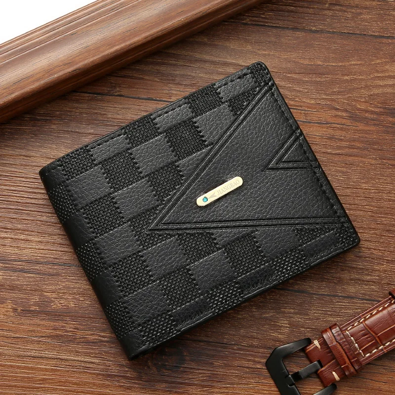 

Factory Direct Sales New Men's Wallet Short Business Wallet Youth Horizontal Light Luxury Multiple Card Slots кошелек