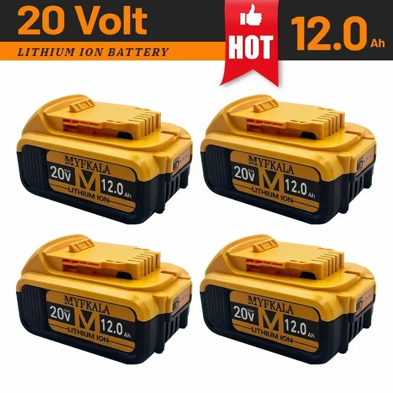 Power Tool Battery 12000mAh 20V for Dewalt DCB206 DCB205 DCB200