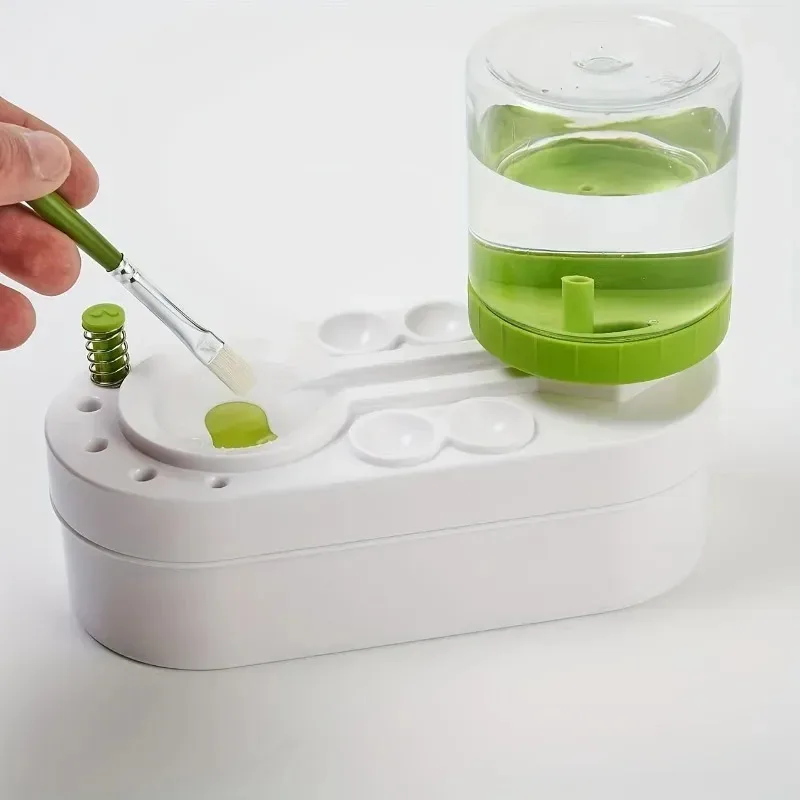 페인트 브러시 클리너, 미술 도구, 수채화 브러시용 물 순환 시스템이 있는 물방울 모양의 물통(학생 및 예술가들이 사용)