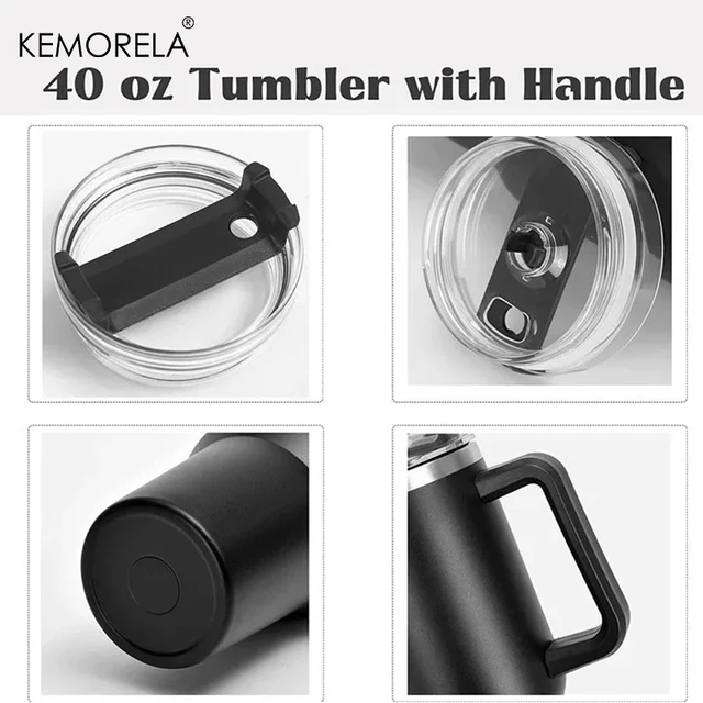 1200ML 304 bouteille d'eau isolée en acier inoxydable café chaud tasse de voiture tasse chaude et froide bouteille Thermos avec poignée paille sport Av 5