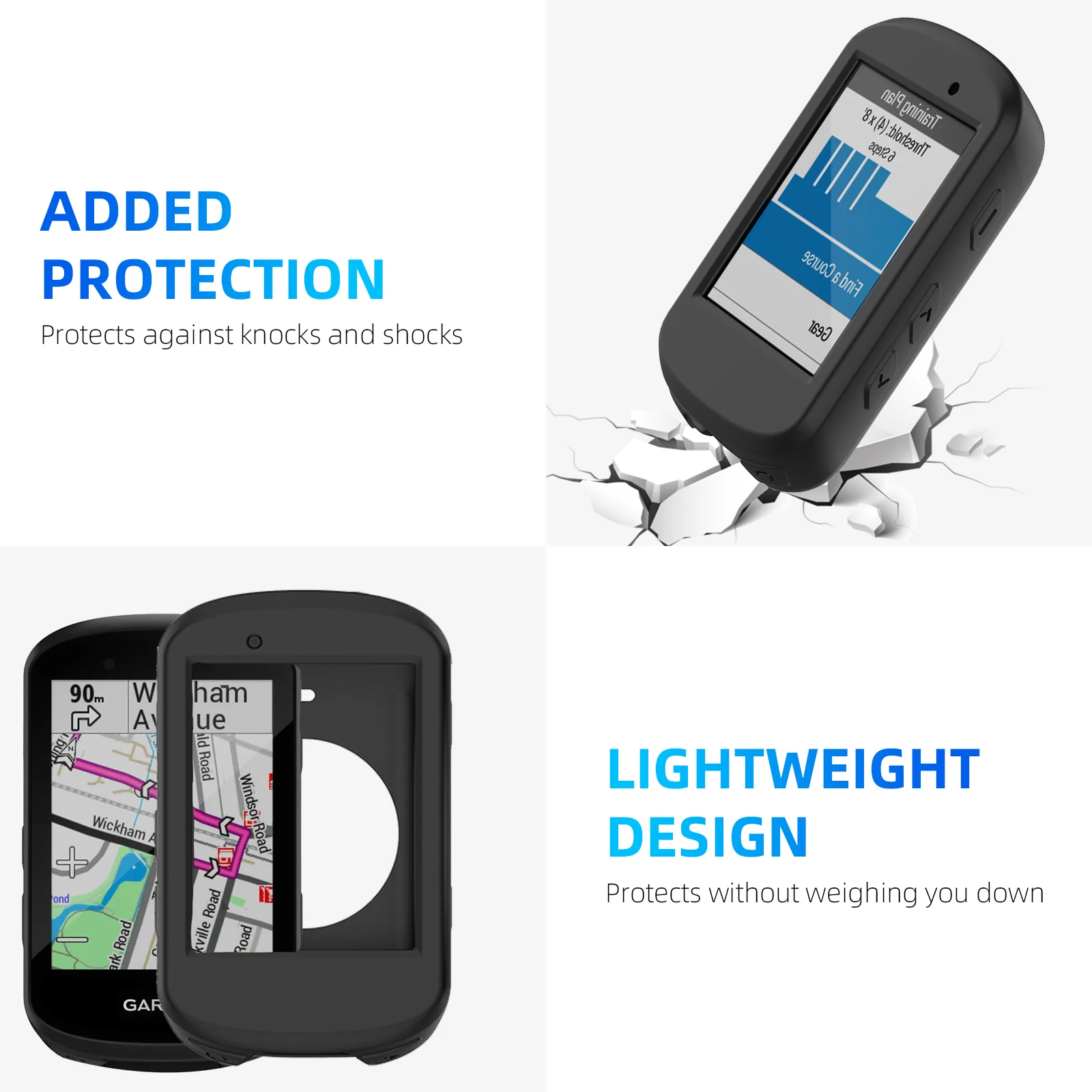 GPS付きフルガラスシリコンケース,保護カバー,モデルGarmin Edge