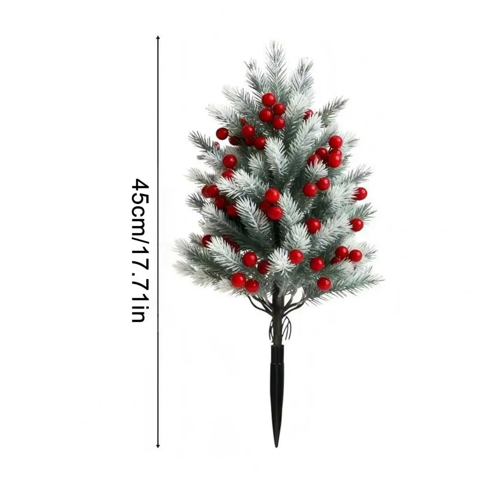 45cm Christmas Tree Wind-Resistant Stability Strong Structure Pine Needle Xmas Tree With Berry Details Realistic Garden Decor