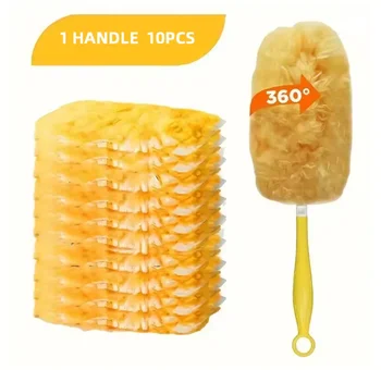 Double sided 360 ° electrostatic precipitator for cleaning dust spider web cleaning disposable feather duster roof and desktop