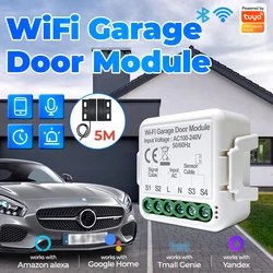 Smart WiFi Garage Door Switch with Voice Control and App Integration (Cable Charge)