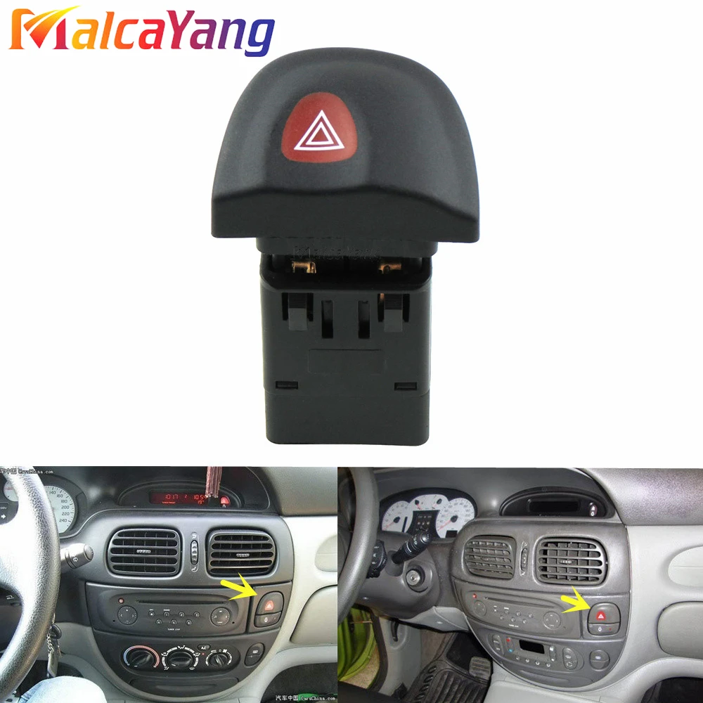 Interruttore Della Luce Dell'Indicatore Di Pericolo Di Emergenza 7700435867 Per Renault Megane I Ba0, Ba1, Da0, Da1, Ea0, Ea1, Ka0, Ka1 1995-2003