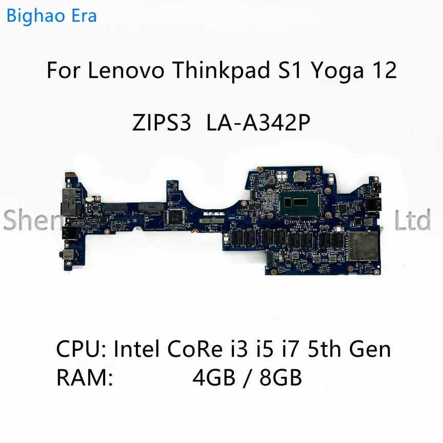 LA-A341P for Lenovo ThinkPad YOGA S1 Motherboard CPU I5-4300U 8G 0HT147