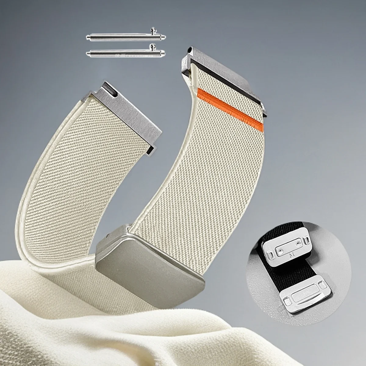 Magnetic Nylon Elastic Watch Strap - Adjustable Wristband