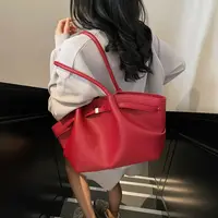 Sacs à main de luxe en cuir PU pour femmes, sacs à bandoulière sous les bras à motif litchi, couleur unie, fourre-tout de grande capacité, fourre-tout de voyage 2