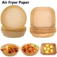 30/50/100Pcs Air Fryer Disposable Paper Non-Stick Airfryer Baking Papers Round Air-Fryer Paper Liners Paper Kitchen Accessories 1