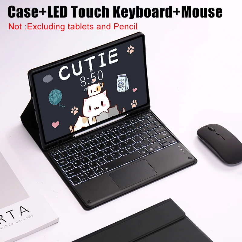 LED Magic Keyboard Case with Wireless Mouse Integration