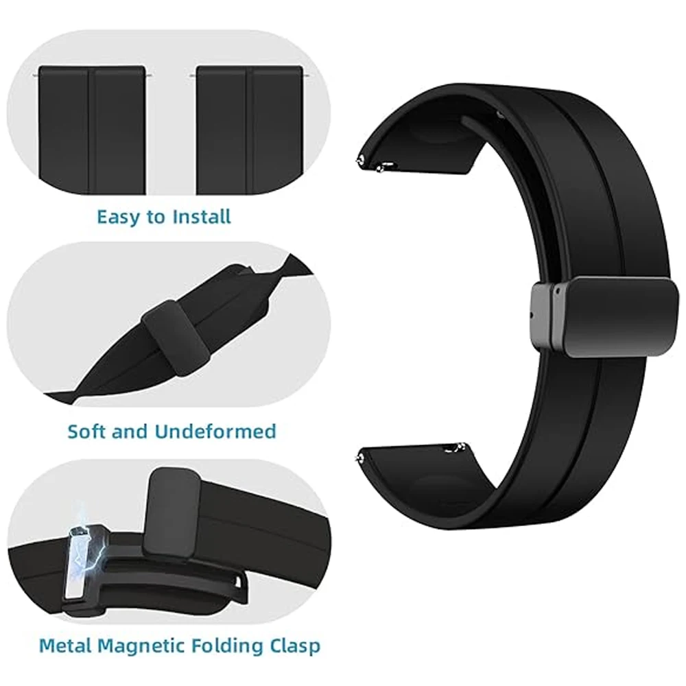 Universal Magnetic Silicone Smartwatch Strap - Sleek and Versatile Design
