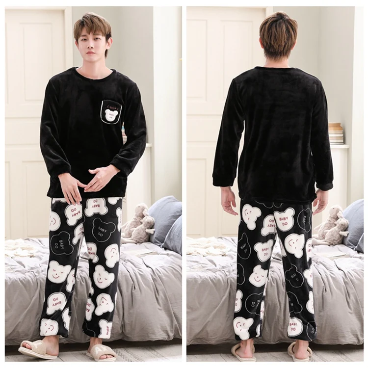 shownicer Homme Ensemble de Pyjama en Polaire Doux Chaud