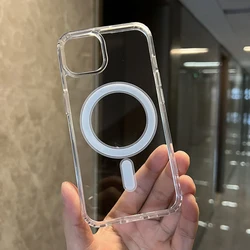 Premium Clear Acrylic Magnetic Case with Magsafe Compatibility for iPhone - Wireless Charger Ready (Clear)