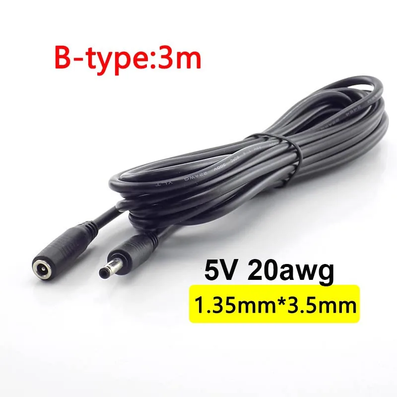 Prolunga di alimentazione da 12 V CC 5,5x2,1 mm maschio a femmina per k di eliminazione batteria, telecamera di rete IP, telecamere di sorveglianza, pedale per charra e altri sistemi di applicazione