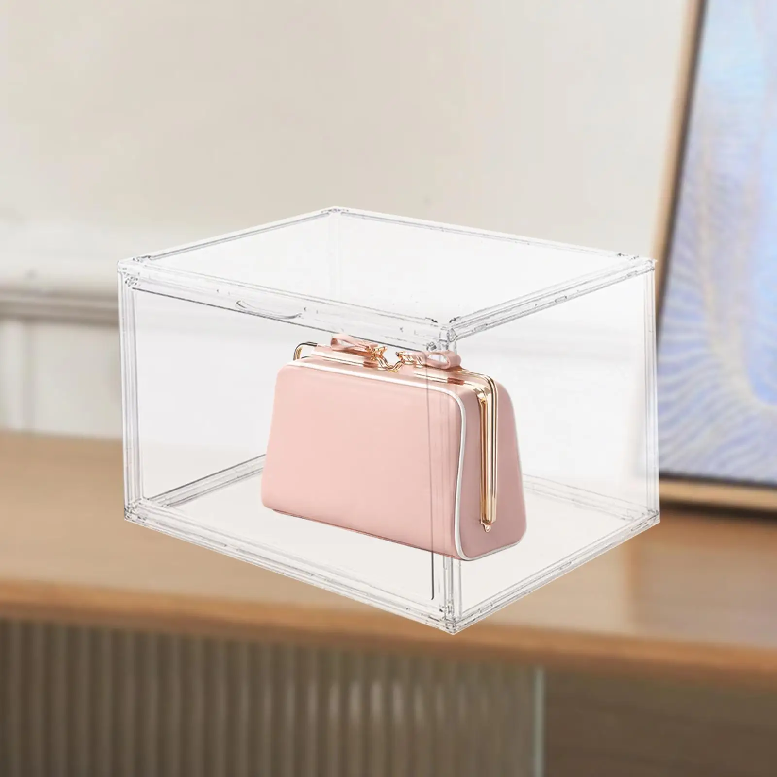 

Clear Display Case Model Cars Cosmetic Organizer Versatile Handbag Storage Organizer Showcase for Wallet Hats Dolls Closet Purse