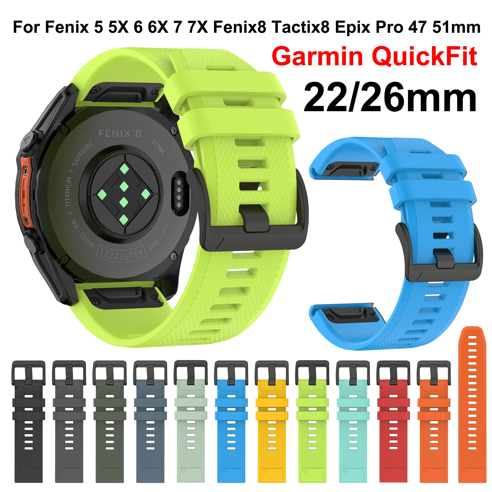 Premium QuickFit Smartwatch Strap - Adjustable 22mm/26mm Band