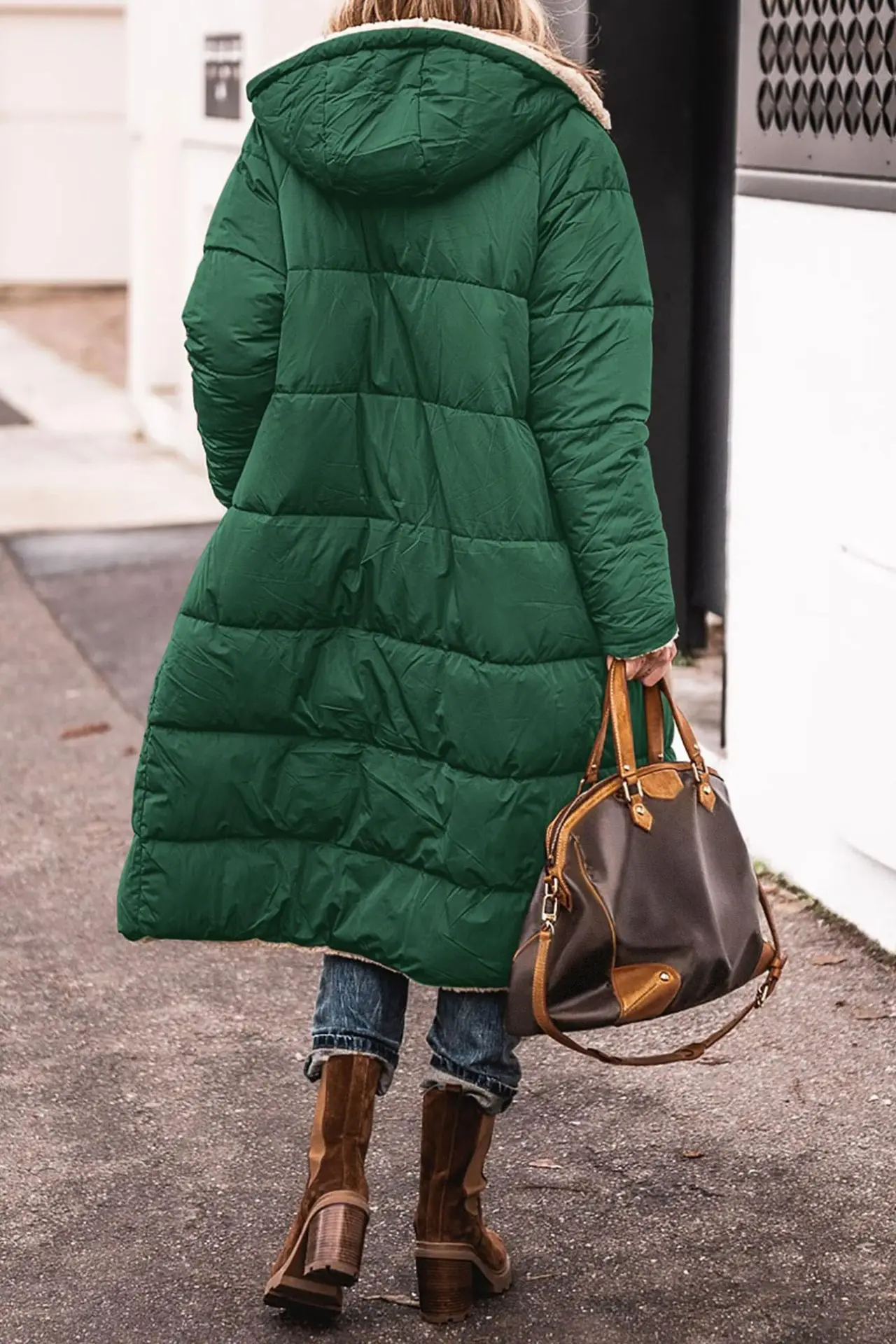Women Autumn Winter Parkas Solid Color Long Sleeve Hooded Zippers Pockets Warm Casual Fashion Comfortable Regular Standard Fit