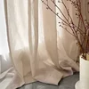 1Panel,Linen Gauze Curtains,Japanese Hemp Material,Log Wind,Balcony Bay window,Living Room,Bedroom Gauze Curtains 3