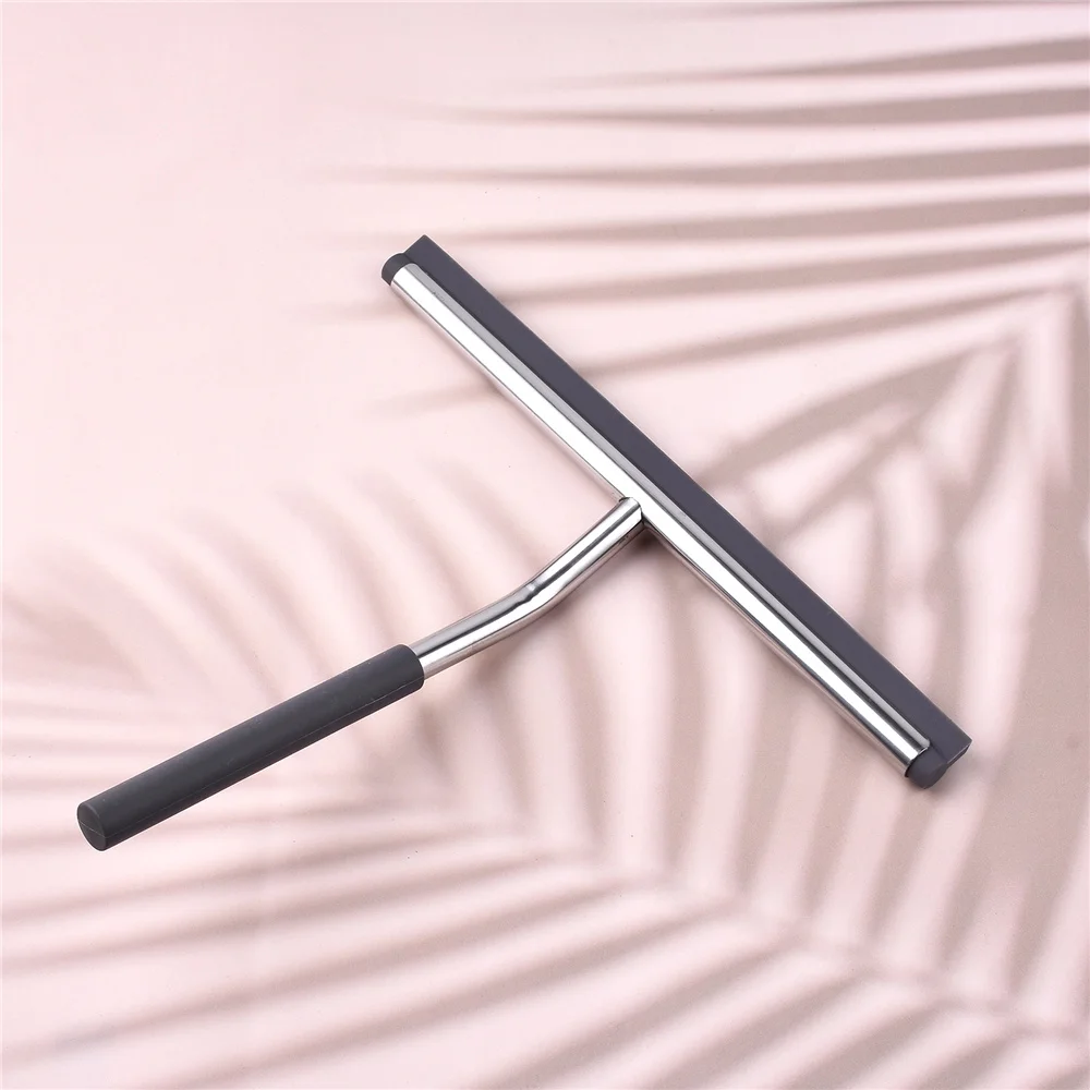 10'' INCH Silicone Shower Squeegee Scrape Black Gray Color With Hook Cleaner Bathroom Kitchen Glass Car Cleaning Tools 6