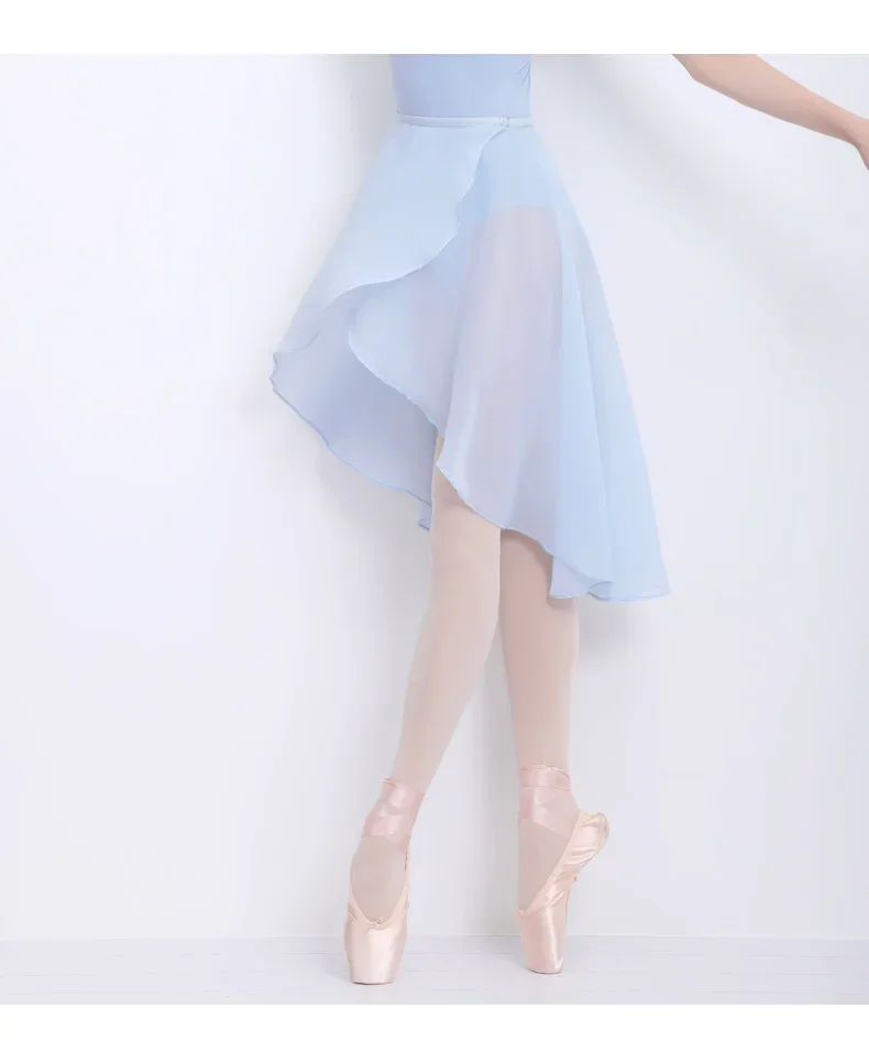 Ballettrock mit verstellbarer Taille für Damen und Erwachsene, Chiffon-Tanzrock, Tutu-Wickel-Übungsrock mit transparenter Schicht – Detail 10