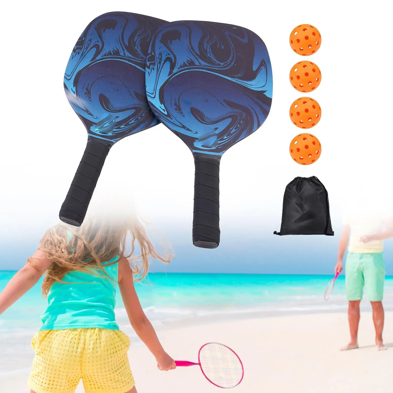 Pickleball Racket Kit Wood Outdoor And Indoor Use for Beginners Accessories